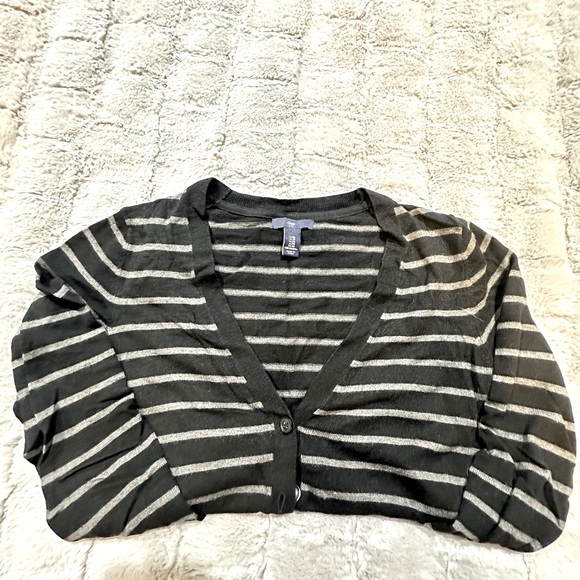Gap  cárdigan  sweater  with bottoms Black and grey stripes - Picture 4 of 5